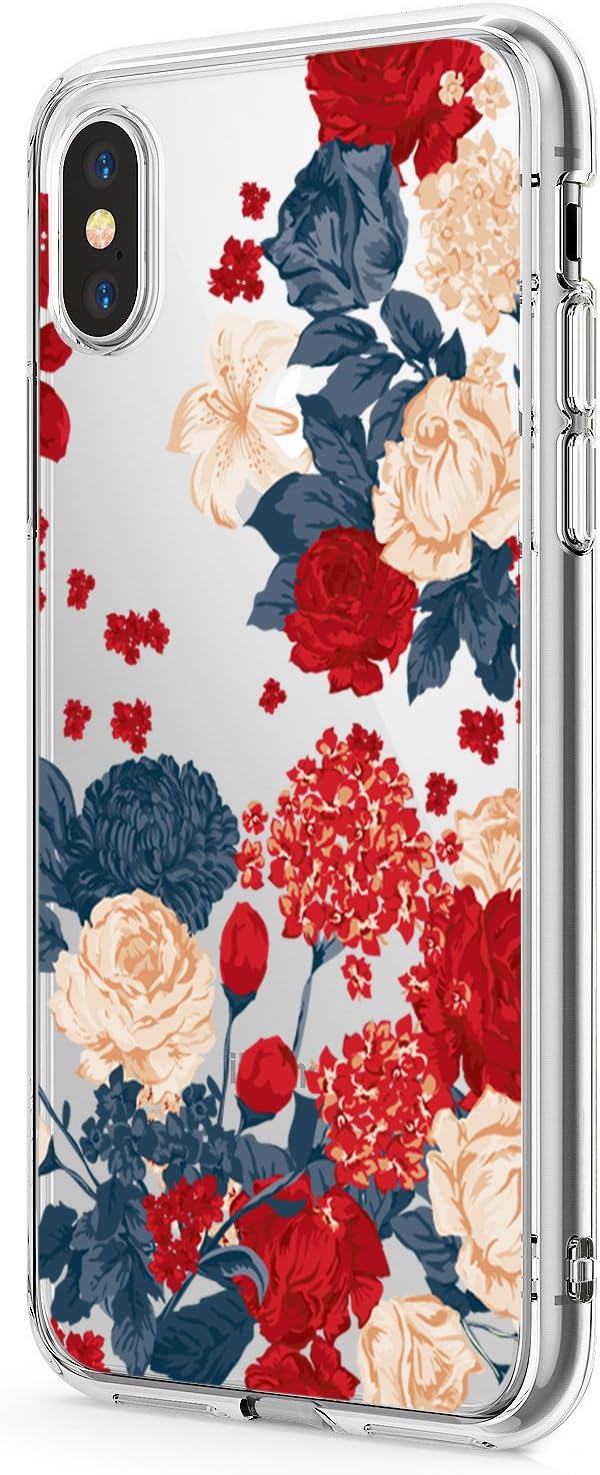 iPhone X Case TPU Silicone Cute Flower Pattern Amusing Design Protective Cover