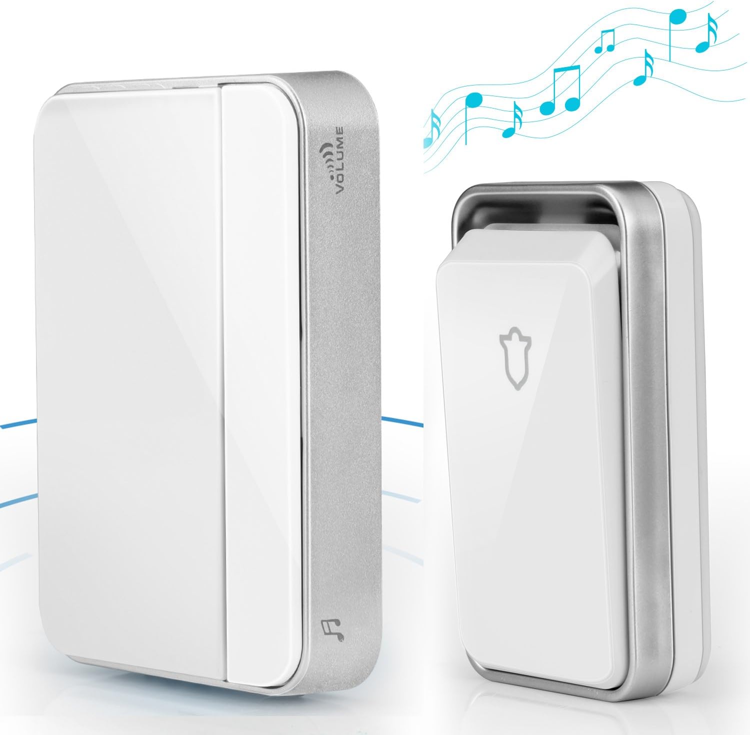 Wireless Doorbell Kit - Wired Alert System - [1 Plug in + 1 Receiver] - Self Powered & No need battery