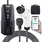 VEVOR Level 2 Portable EV Charger, 32 Amp 240V, Electric Vehicle Charger with 28 ft Charging Cable NEMA 10-30P Plug, 16/20/24
