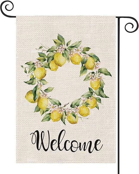 Amazon Com 1758studio Welcome Garden Flag Yard Outdoor Decorative House Flag Summer Garden Flags 12 X 18 Inch Double Sided Stand Burlap Garden Flags Welcome Garden Outdoor