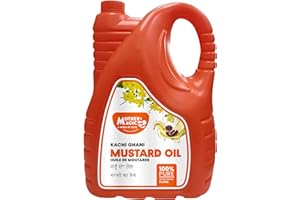 Mother’s Magic Kachi Ghani Mustard Oil 5 Litre – 100% Pure Cold Pressed Sarson Ka Tel for Cooking, Traditional Indian Mustard