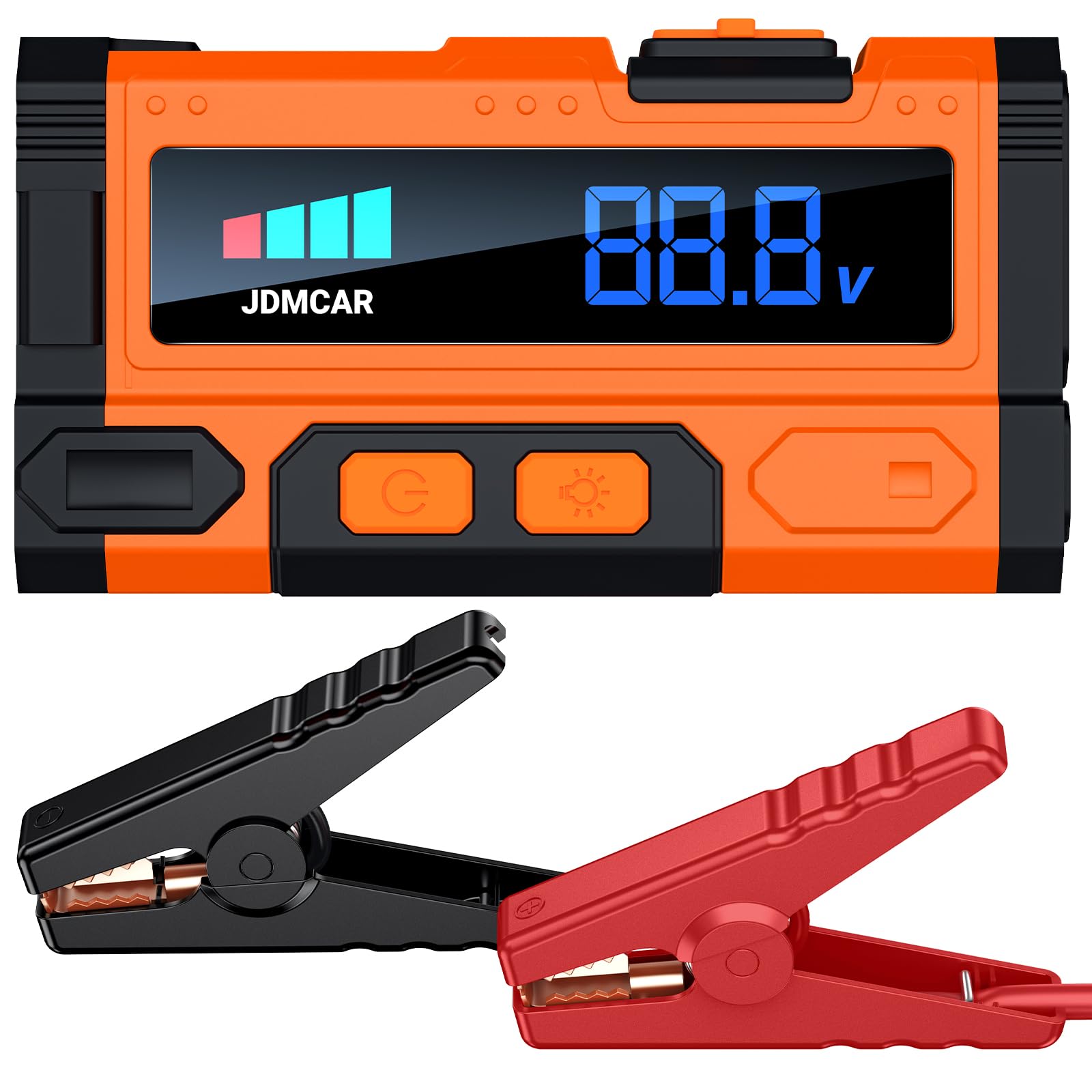 Starthilfe Powerbank für Pkw 7000A-JDMCAR Auto Starthilfe Powerbank, Jumper Starter Powerbank mit LCD Bildschirm & LED Taschenlampe, Autobatterie Booster-Upgrade