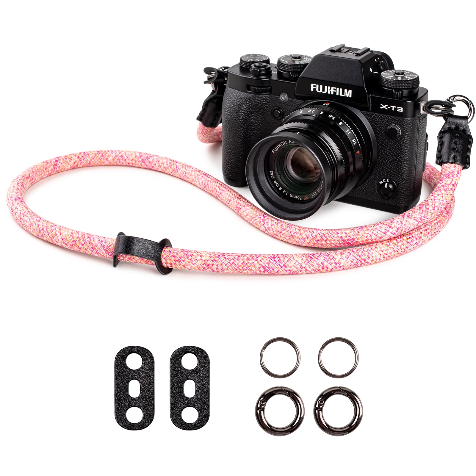 VOVMOEYA Camera Strap,Camera Neck Strap shoulder strap for Fujifilm XS20 XT5 XH2S Canon EOS R6 R7 R8 R10 R50 Sony A6400 A6700 A7C II A7IV Camera Strap Rope - Camo Pink