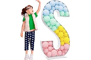 ASEE'M Asee’m Mosaic Letters 4FT Large Marquee Letters Frame Light Up Letter S Pre-Cut Foam Board Decorations for Party Baby Shower Birthday Wedding