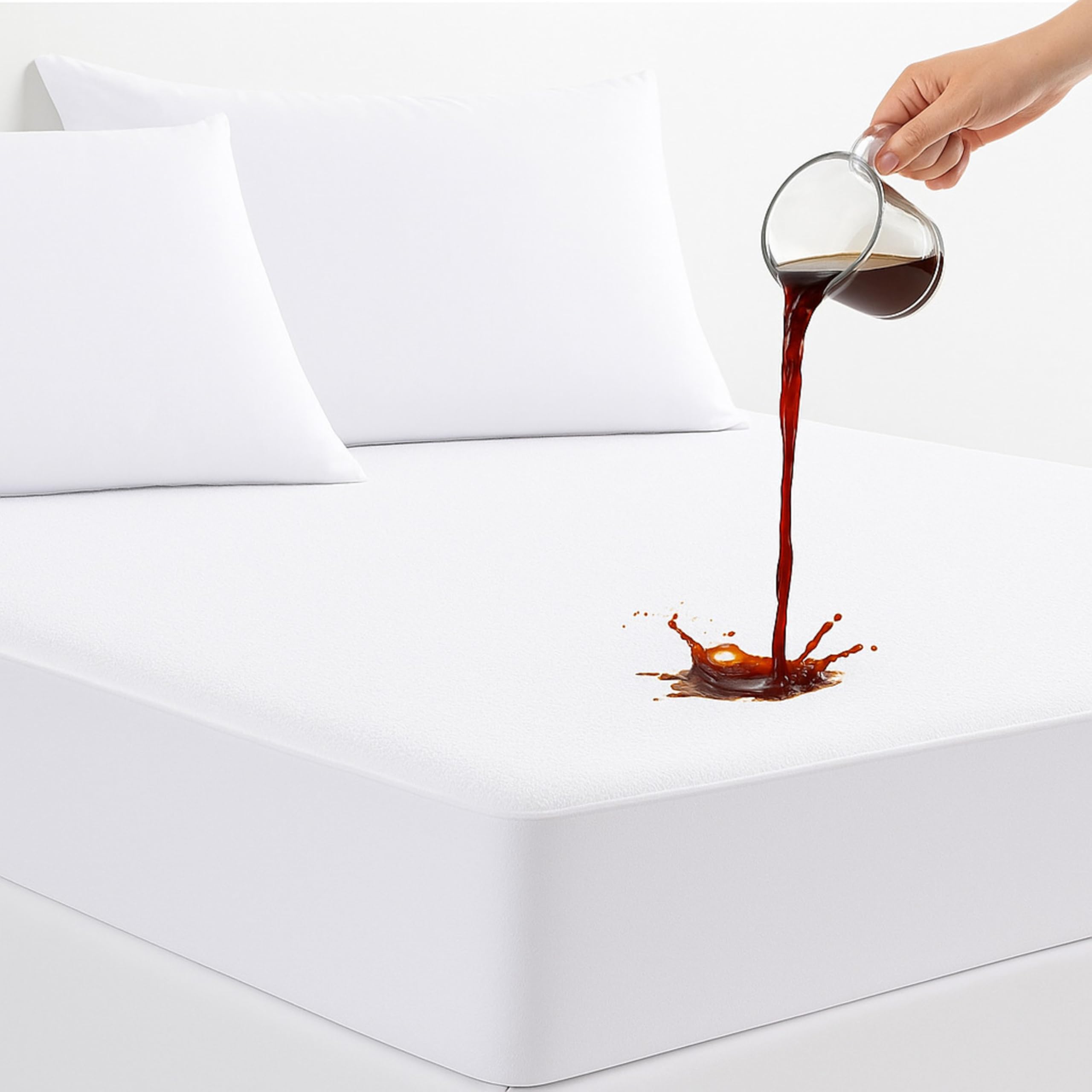 Family Bedding Waterproof King Mattress Protector – Soft Cotton Terry Surface, Extra Deep Fitted Bed Cover & Topper Style 160×200 cm.