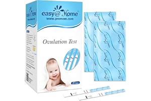 Easy@Home Ovulation Test Strips, 25 Pack Fertility Tests | Ovulation Predictor Kit, Powered by Premom Ovulation Predictor iOS and Android App, 25 LH Strips