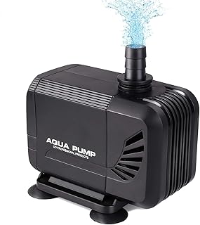 MVPower 1500L/H Wasserpumpe Tauchpumpe Teichpumpe Aquarienpumpe für Teich Brunnen Aquarium, mit Förderhöhe 1.6m und 2 Düse 13mm-16mm, Kabel 2.3m (15W)