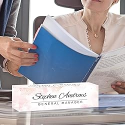 Name Plate for Desk Personalized Office Acrylic