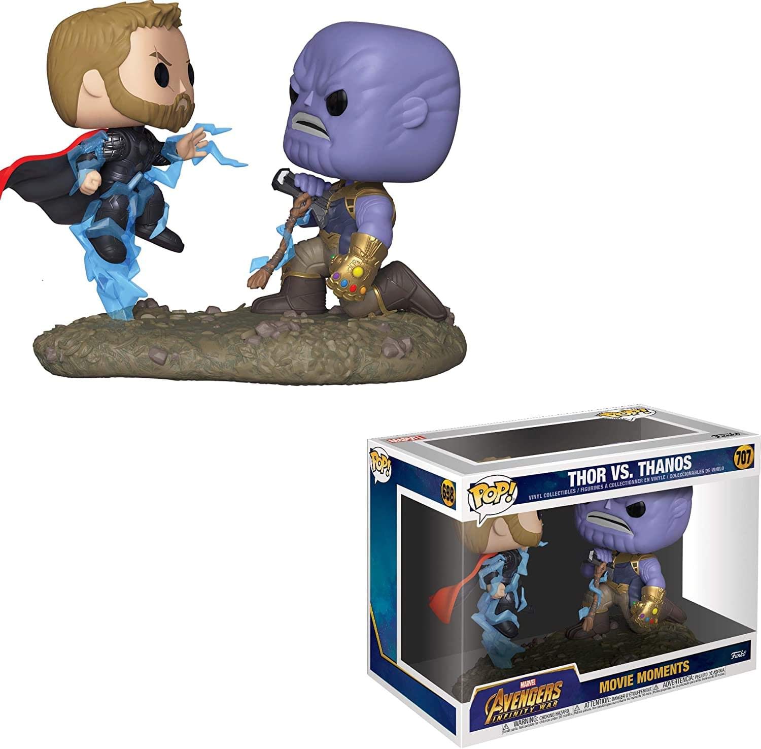 Funko Pop! Bobble 2-Pack: Marvel: Movie Moments: Thor Vs Thanos - Avengers - Collectable Vinyl Figure - Gift Idea - Official Merchandise - Toys for Kids & Adults - Movies Fans