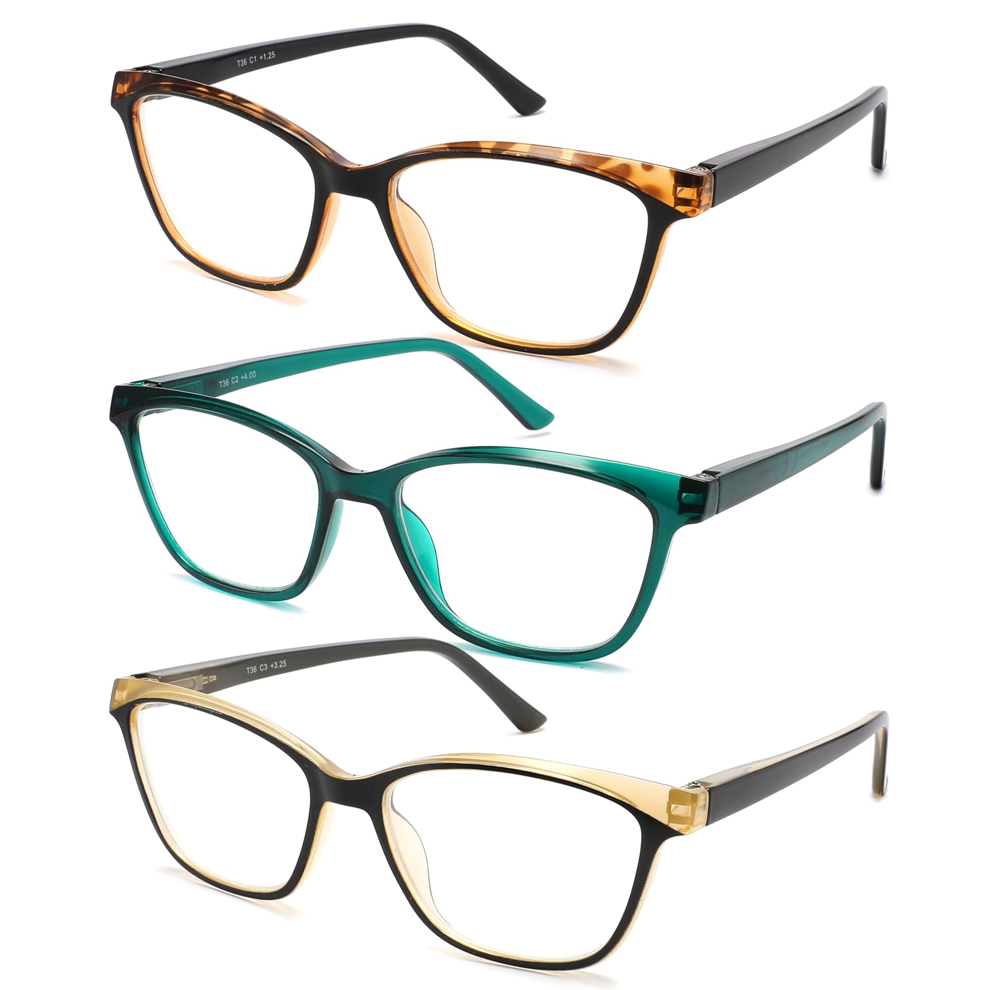 Photo 1 of STARTONYOU Reading Glasses for Women, 3-Pack Blue Light Computer Eyeglasses, Cat-Eye Fashion Full Frame with Spring Hinge Ladies Readers +1.5diopter