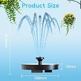 AMZtime Solar Fountain with 6 Nozzles Outdoor Water Feature view 6