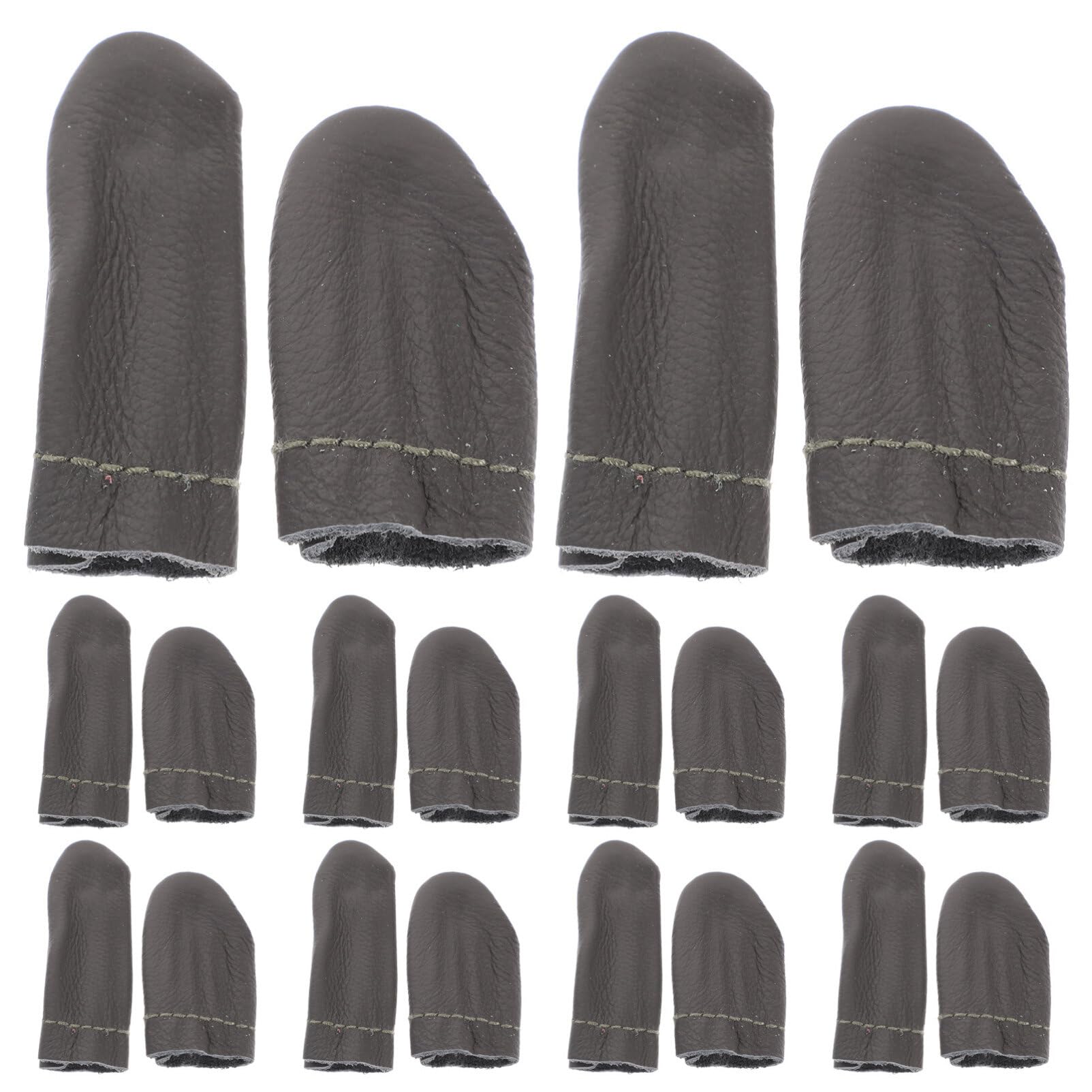 20Pcs Leather Thimble Finger Protectors for Needle Felting, Knitting, Sewing, and Hand Crafting (Random Color)