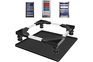 Nefish Mini Fridge Stand with 23.6" x 23.6" x 0.8" Silicone Drip Tray with Raised Edge Mini Refrigerator Stand with Mat Portable Washer and Dryer Pedestal