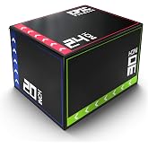 Epic Fitness 3-in-1 Foam Plyometric Jump Box - High-Density EPE Foam Core - Non-Slip &amp; Easy-to-Clean PVC Leather Cover - Box Height: 20", 24", 30" - For HIIT, MMA, Crossfit, Exercise, Fitness Training