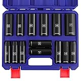 WORKPRO 14-Piece 1/2＂ Drive Deep Impact Socket