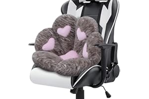 MOONBEEKI Cat Paw Cushion Chair Comfy Kawaii Plush Seat Cushions Shape Lazy Pillow for Gamer Chair 28"x 24" Cozy Floor Cute Seat Kawaii for Girl Worker Gift, Dining Room Bedroom Decorate （Chocolate）