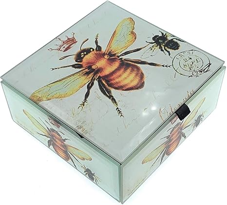 Amazon Co Jp フランス語inspiredガラスジュエリーボックス Imperial Honey Bee 4 75 W X 4 75l Home Kitchen