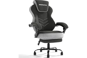 EIZIMZVU Ergonomic Office Chair with Adjustable Headrest and Footrest, High Back Computer Desk Chair with Linkage Armrests, Reclining Swivel Chair for Home Office, Executive Office Chair (Black)