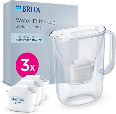 BRITA Water Filter Jug Style Essential White 2.4L with 3x MAXTRA PRO Filters