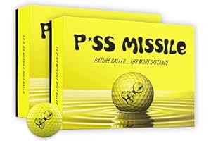 PISS MISSILE P*SS M*SSLE Golf Balls - 4-Piece Design, Surlyn Cover, High Compression Core - Ultimate Distance, Low Spin, Low Trajectory for Straighter Shots, Improved Accuracy - Follows USGA Standards