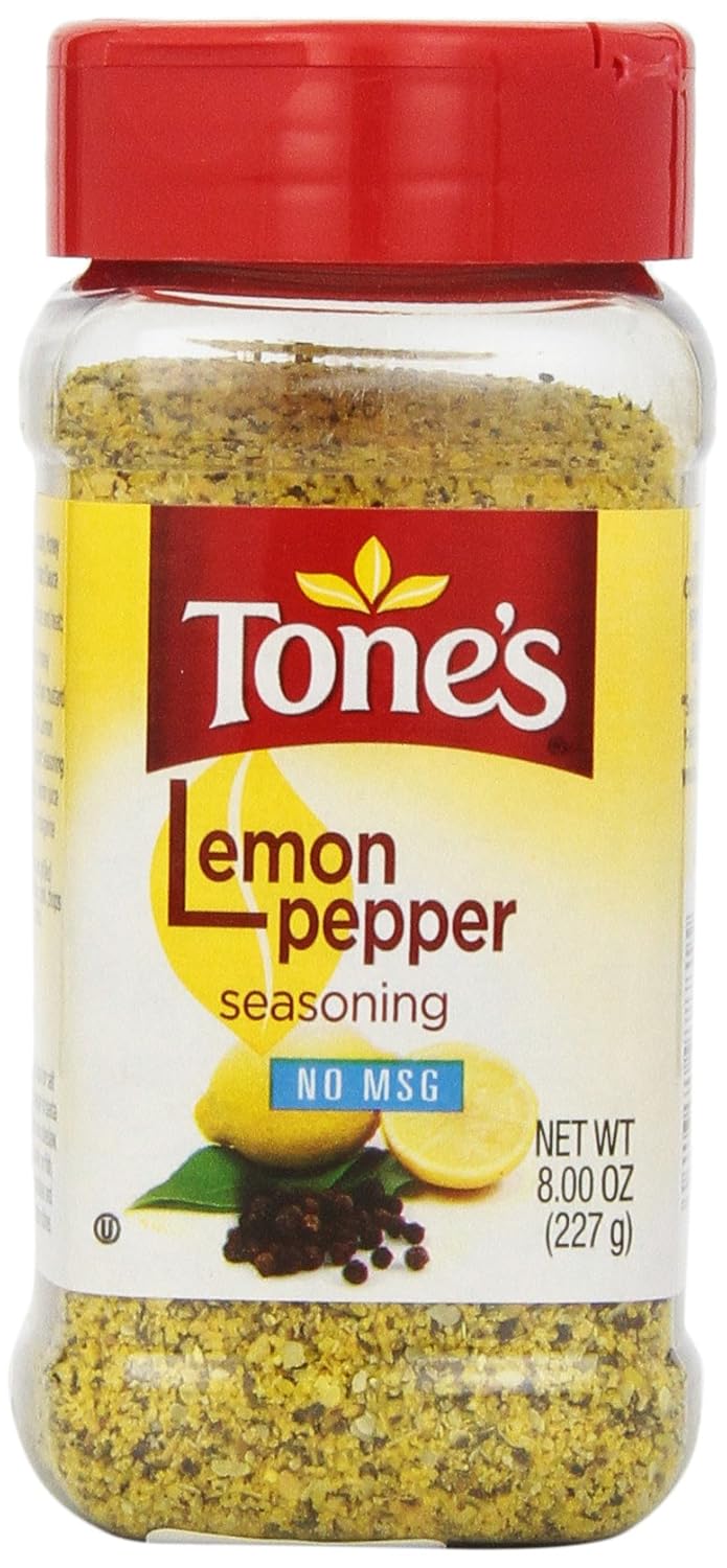Tone's Seasoning, Lemon Pepper, 8 Ounce Mixed Spices And