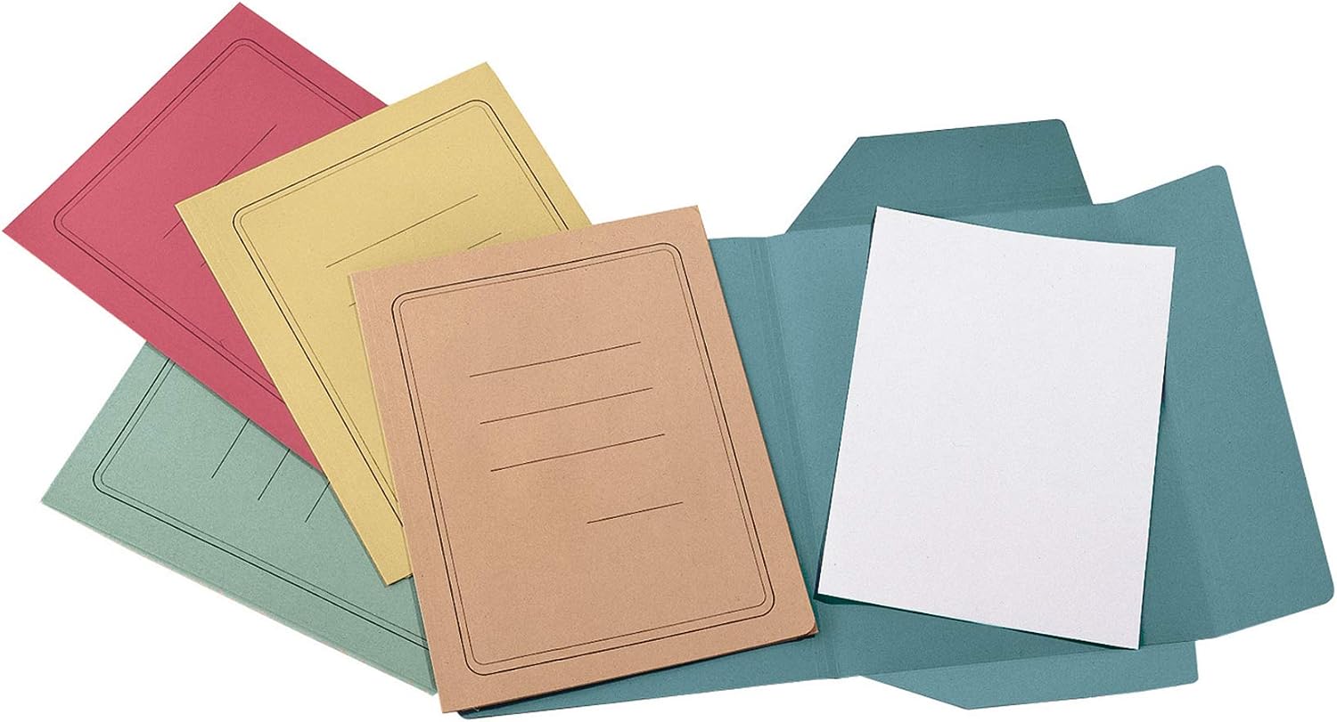 Folder 3 Flaps with Paper Print Manilla 200 Gr - 25x33 cm Pack 50 Pieces Blue, azure