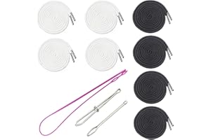 Luckkyme 8 Pack Replacement Drawstrings Drawcords for Pants Sweatpants Hoodies Scrubs Jackets Shorts, with 3 Pieces Drawstrin