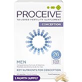 Proceive Tailored Fertility Supplement for Men, Pre Conception Vitamins, Minerals and Amino Acids With Vitamin D, Zinc, Folate, Selenium, and COQ10, Men's Pre Pregnancy Multivitamin, 60 Vegan Capsules