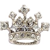 Knighthood Silver Crown With Stone Detailing Lapel Pin Brooch for Men