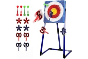 Cible de lancer de hache avec 4 haches, 4 étoiles Ninja et 4 fléchettes pour adolescents et adultes, jeu de lancer de hache p