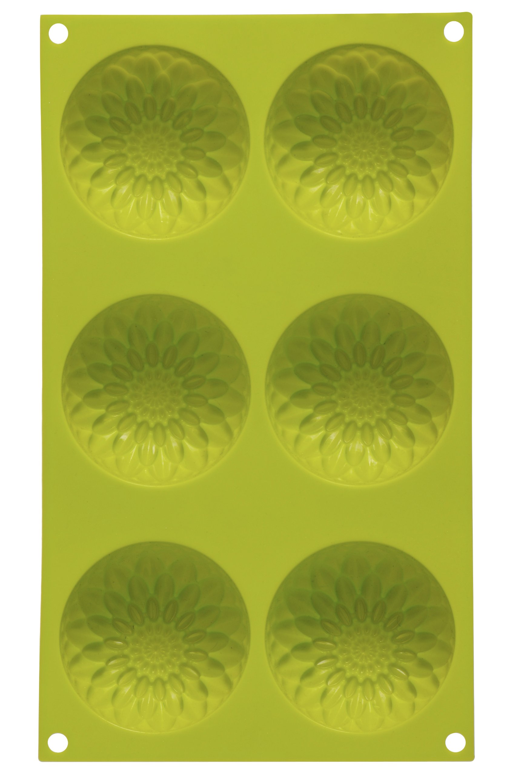 Premier Housewares 804999 6 Sunflower Cake Mould Tray - Lime Green, H3 x W30 x D17cm