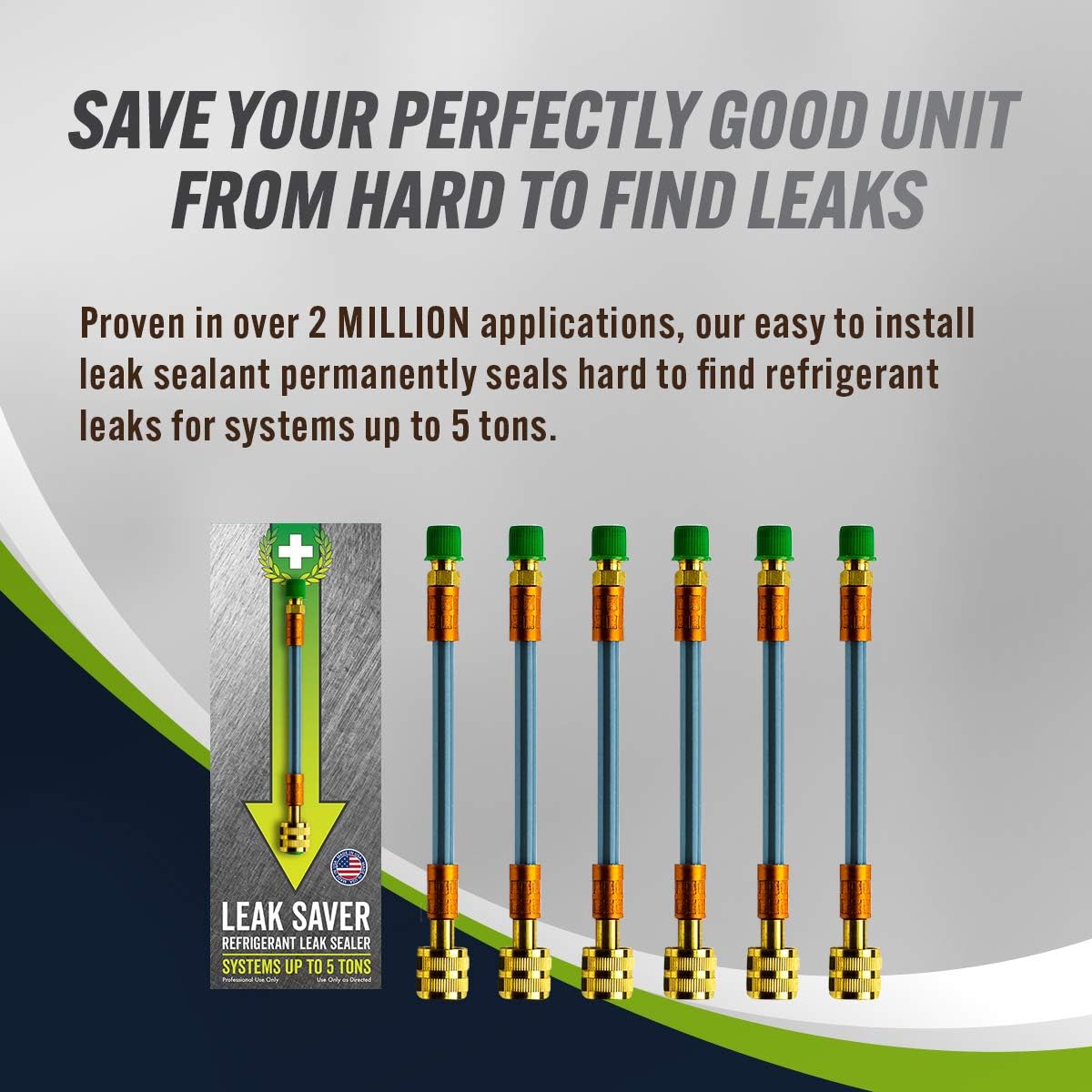 Leak Saver: Direct Inject - Refrigerant Leak Sealer - For Systems Up to 5 Tons - Compatible With Most Air Conditioner and Refrigeration Systems - Proudly Made in the USA: Automotive