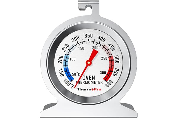 TempPro Oven Thermometer, 50-300°C/100-600°F Food Thermometer for Inside Oven with Upgraded 431 Stainless Steel, Pizza Oven T