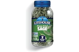Litehouse Freeze Dried Sage - Substitute for Fresh Sage, Jar Equal to 3 Sage Fresh Bunches, Organic, Sage Seasoning, Non-GMO, Gluten-Free - 0.30 Ounce