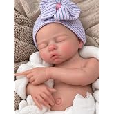 Calnna 16" Full Silicone Reborn Baby Doll Girl, Realistic Baby Toy | Squishy full silicone reborn doll (5.2 lbs). Squeeze cheeks to open mouth! Includes feeding bottle &amp; birth certificate.