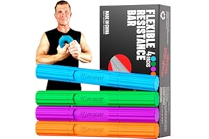 FitBeast Flex Therapy Bar, Tennis Elbow Therapy Bar - Ideal for Relieve Tendonitis Pain & Improve Grip Strength, Fitness Resistance Bar for Golfers Elbow & Tendinitis, Twist Bar for Physical Therapy