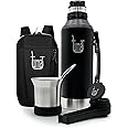 Complete Yerba Mate Kit - 1.2L Thermos With Mate System, Cup, Clip Spout, Straw (Bombilla), and FREE Backpack - Premium Stainless Steel Set To Go