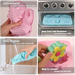 Sakolla 6-Cavity Flower Soap Molds Silicone, 2 Pack