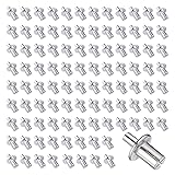 100 Pcs M5 x 7 mm Hammer Drive Rivets, Aluminum