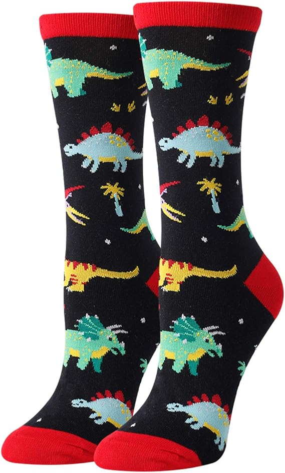 HAPPYPOP Women Dino Socks Gifts Novelty Animal Series Dinosaur Socks