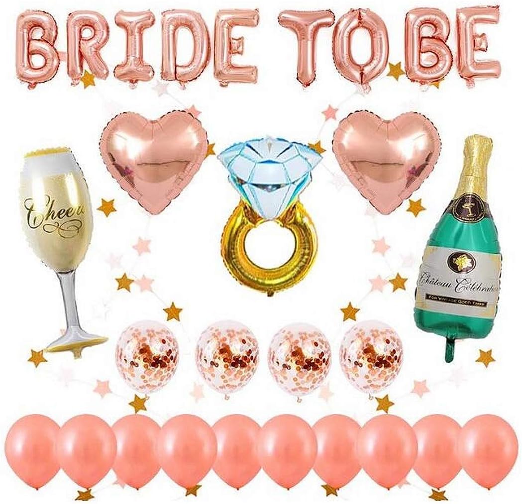DOJoykey Hen Party Decoration Balloons Set, 1 pcs Bride To Be Balloons, 14 pcs Latex Balloons, 5 pcs Different Foil Balloons