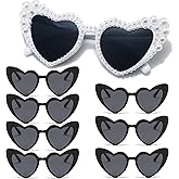 FSLLZCJY Bachelorette Party Heart Sunglasses 8 Pack Pearl Bride Sunglasses Bridesmaids Sunglasses Party Favor Proposal Gifts