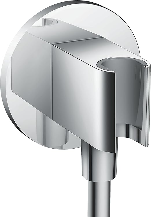 hansgrohe Fixfit hand shower holder, wall outlet hose connection, round