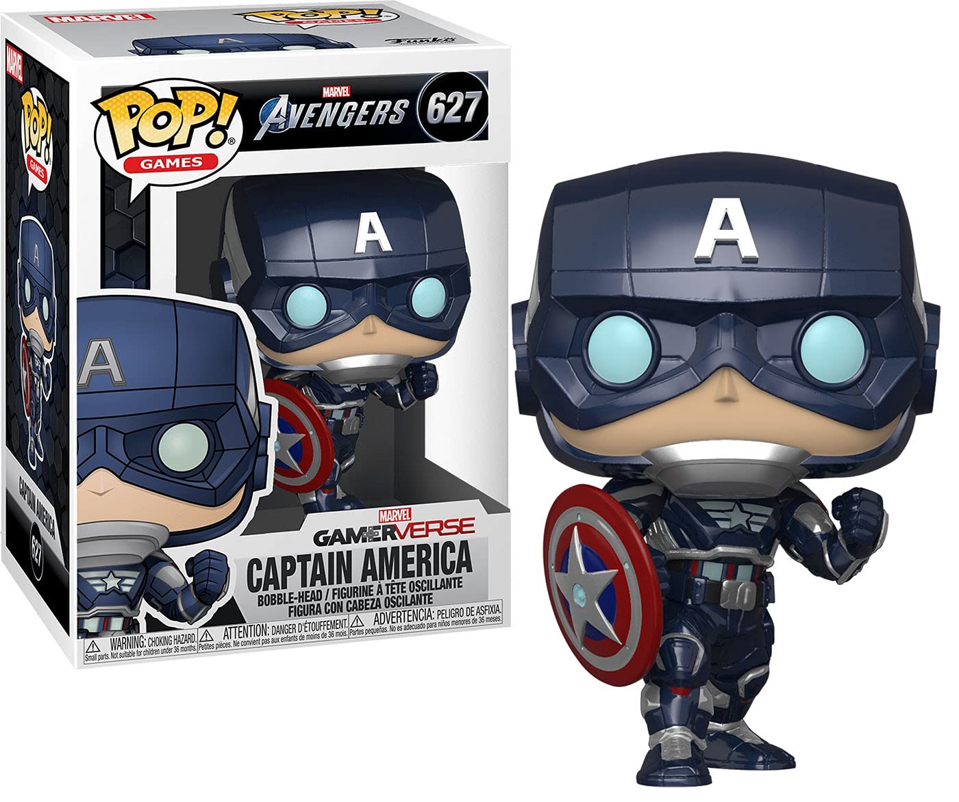 Funko POP! Marvel: Marvel Avengers Game-Capt Captain America - (Stark Tech Suit) - Collectable Vinyl Figure - Gift Idea - Official Merchandise - Toys for Kids & Adults - Video Games Fans