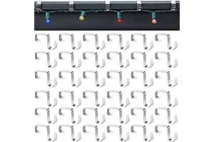 MorningRo 50 Pcs Gutter Clips for Hanging Outdoor Lights Christmas Hooks Aluminum Weatherproof Gutter Clips Hangers for Holiday Seasonal Outside String Lights Xmas Decoration (Silver)