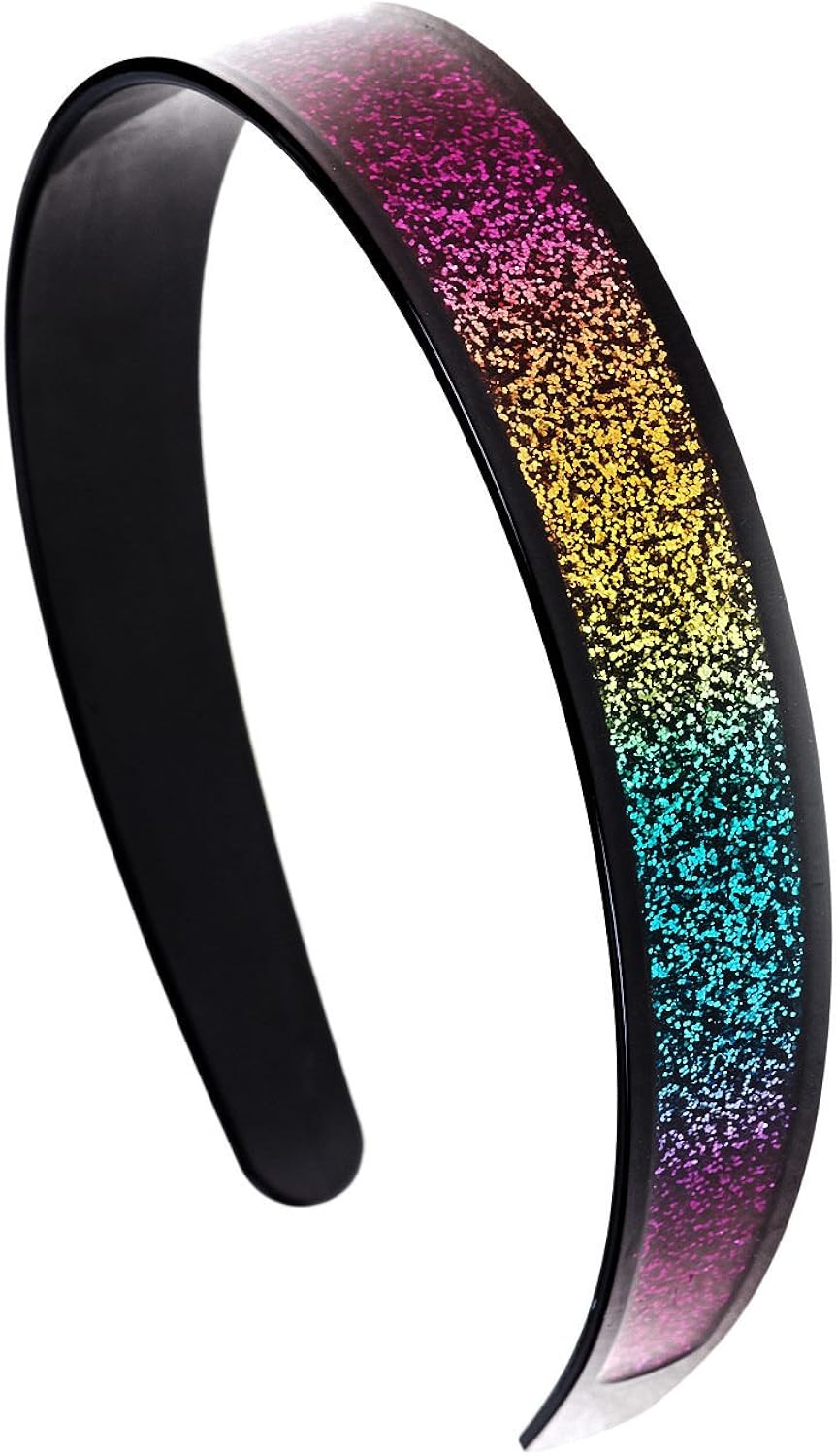 Claire's Girl's Rainbow Glitter Headband Black Claire's Amazon.co.uk