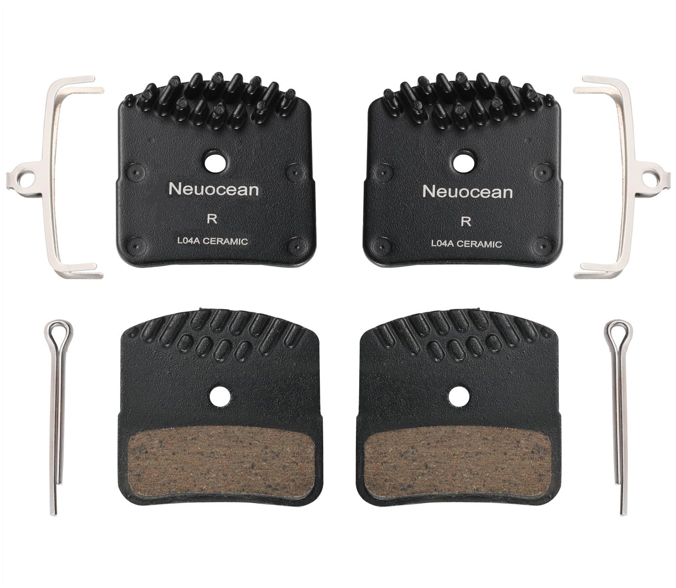 2Pair Disc Brake Pads With Cooling Fin, Ceramic Bicycle Brake Pads For SHIMANO DEORE XT M8000 / SAINT M820 / ZEE M640 Series