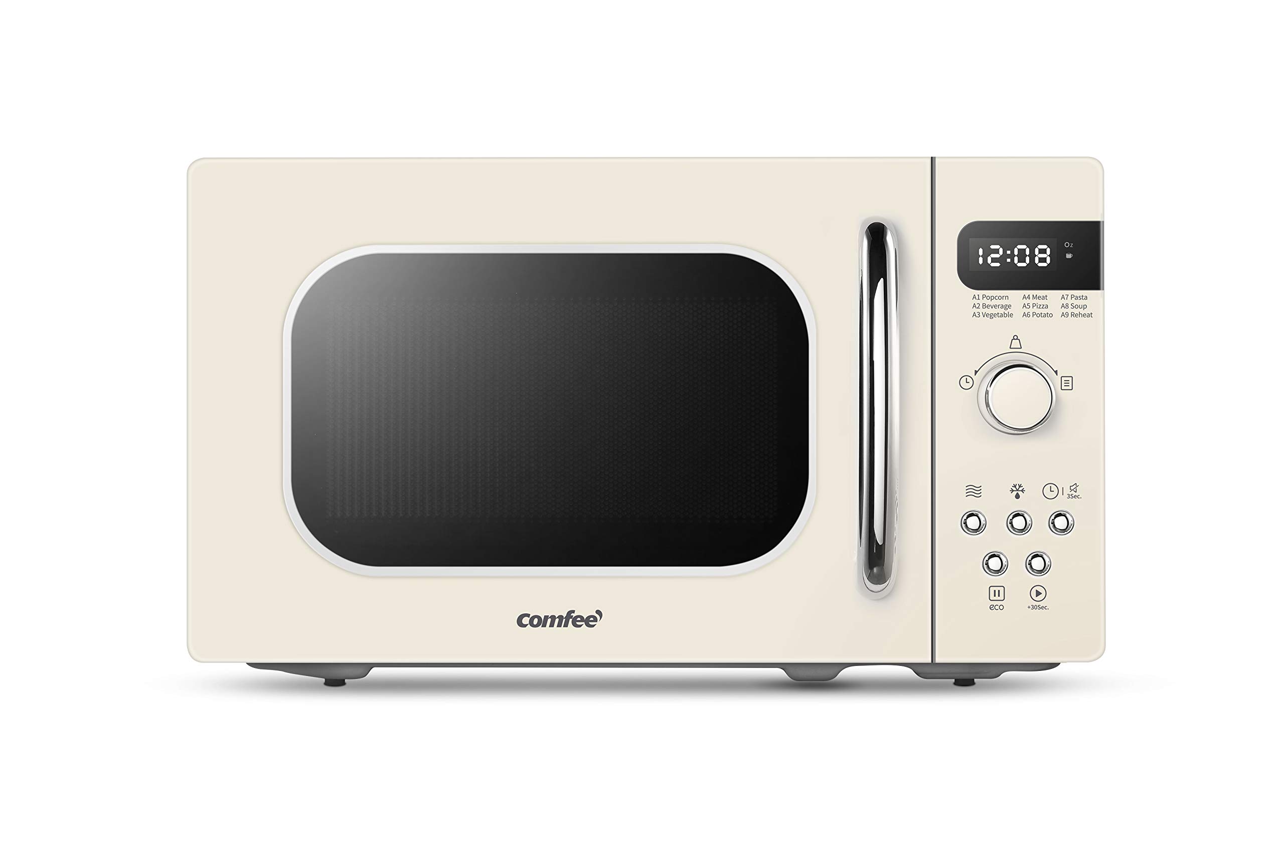 COMFEE' Retro Countertop Microwave Oven with Compact Size, Position