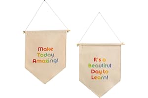 Burst Bird Classroom Boho Wall Decor, Teacher Must Haves Elementary Educational Canvas Hanging Decor for School, Retro Decoration Schoolgirl Style Door Banner(2 Pack)