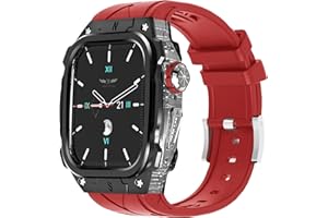 GLUYUAN Luxury Metal Case for (2024) Apple Watch Series 10 46mm Band with Cover Heavy Duty Rugged Case Silicon Strap for men iWatch Series 10 46mm Full Protective Cover